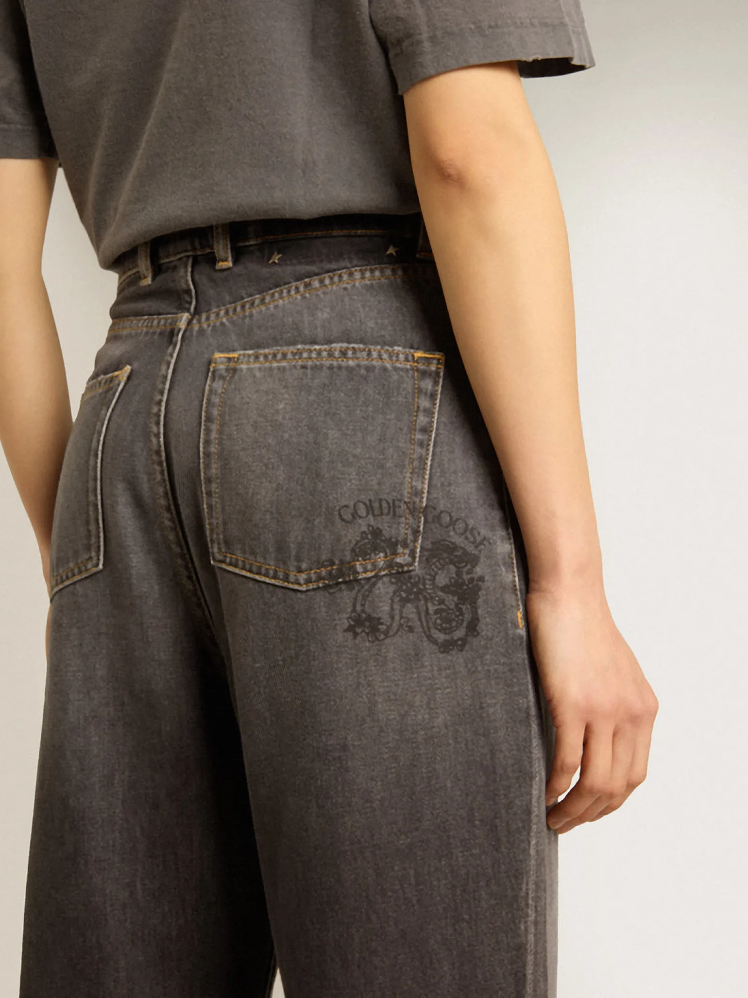 Discount Calça jeans preta feminina com bolso impresso MULHER Jeans e calças
