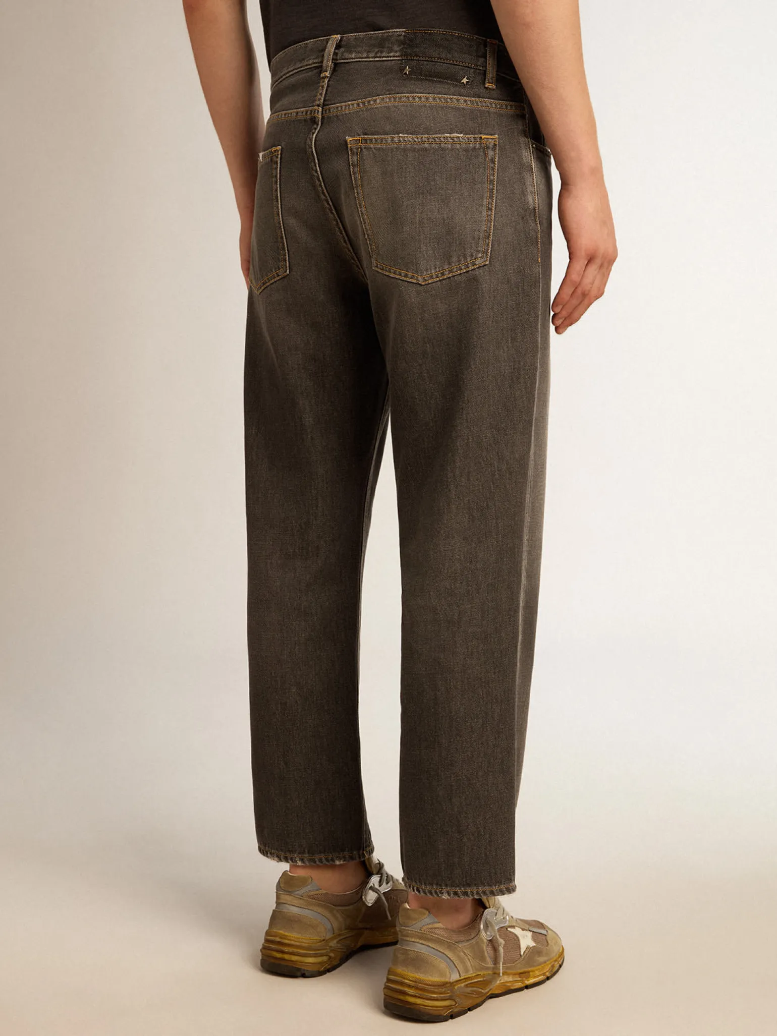 Discount Calça jeans preta masculina com efeito desbotado Jeans e calças