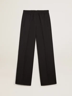 Cheap Calça jogging de gabardine de lã azul-escura MULHER Jeans e calças