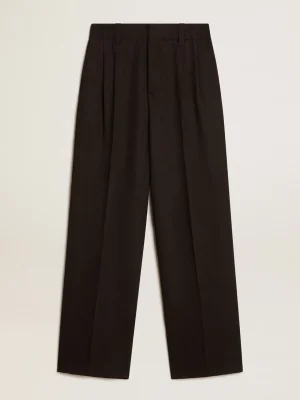 Clearance Calça preta misto lã e viscose Jeans e calças
