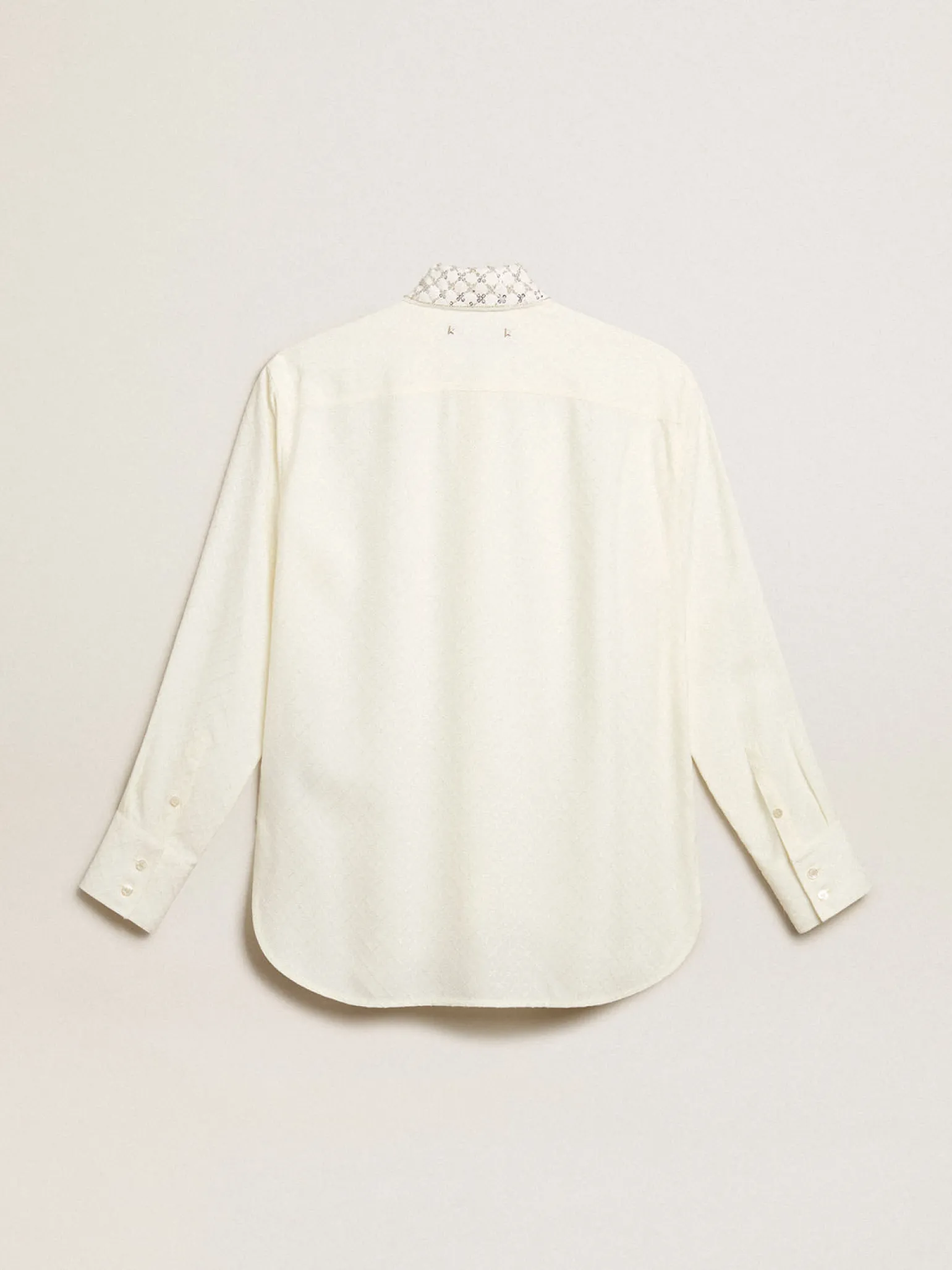 Cheap Camisa cor branco antigo com padrão jacquard e bordados MULHER Camisas