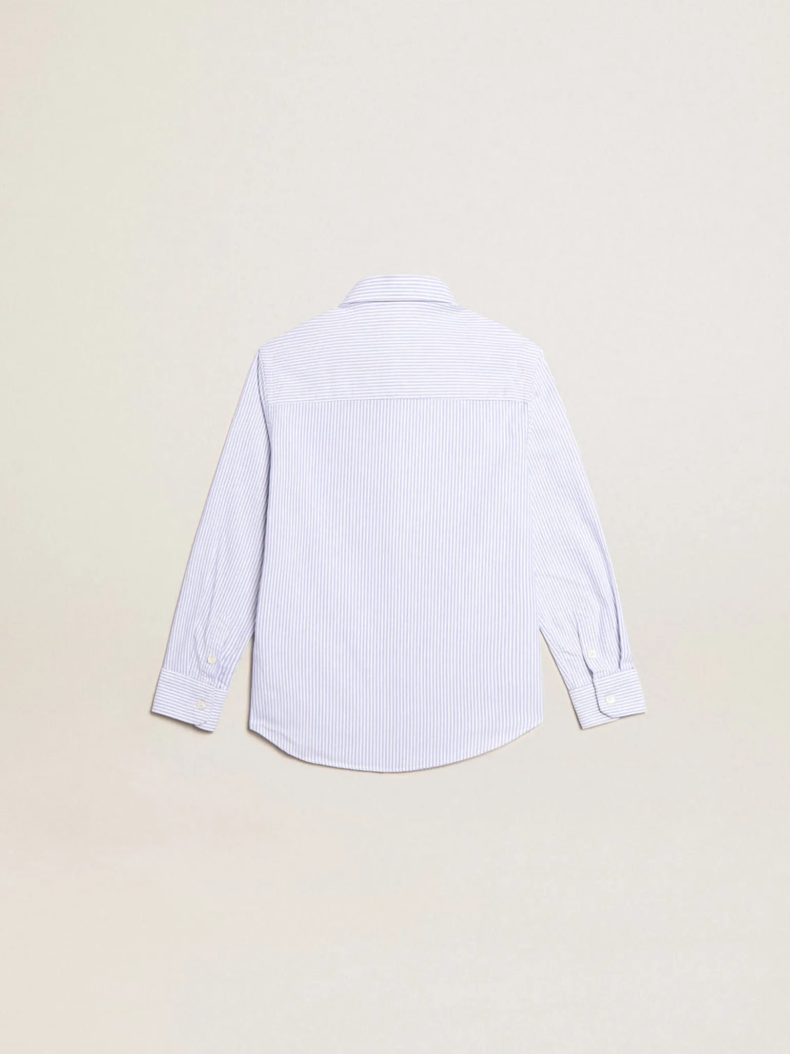 New Camisa infantil masculina com listras azuis Roupas de cima (4-12 years)