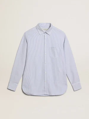 Fashion Camisa masculina com listras finas Camisas