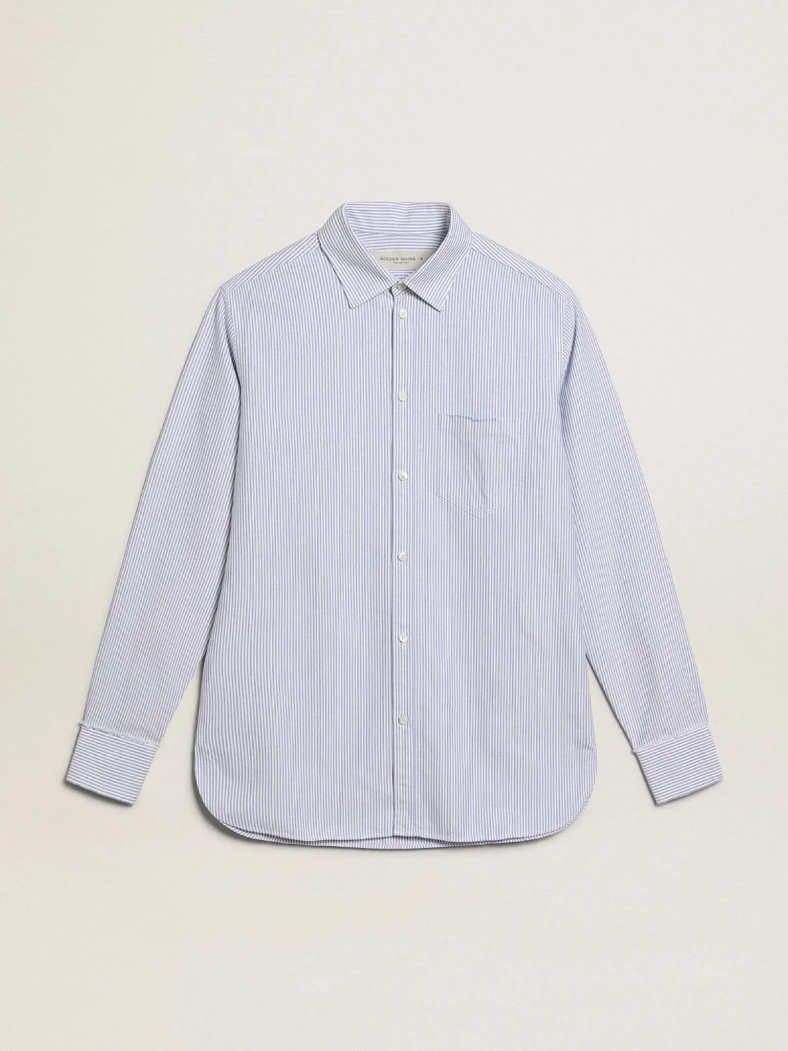 Fashion Camisa masculina com listras finas Camisas