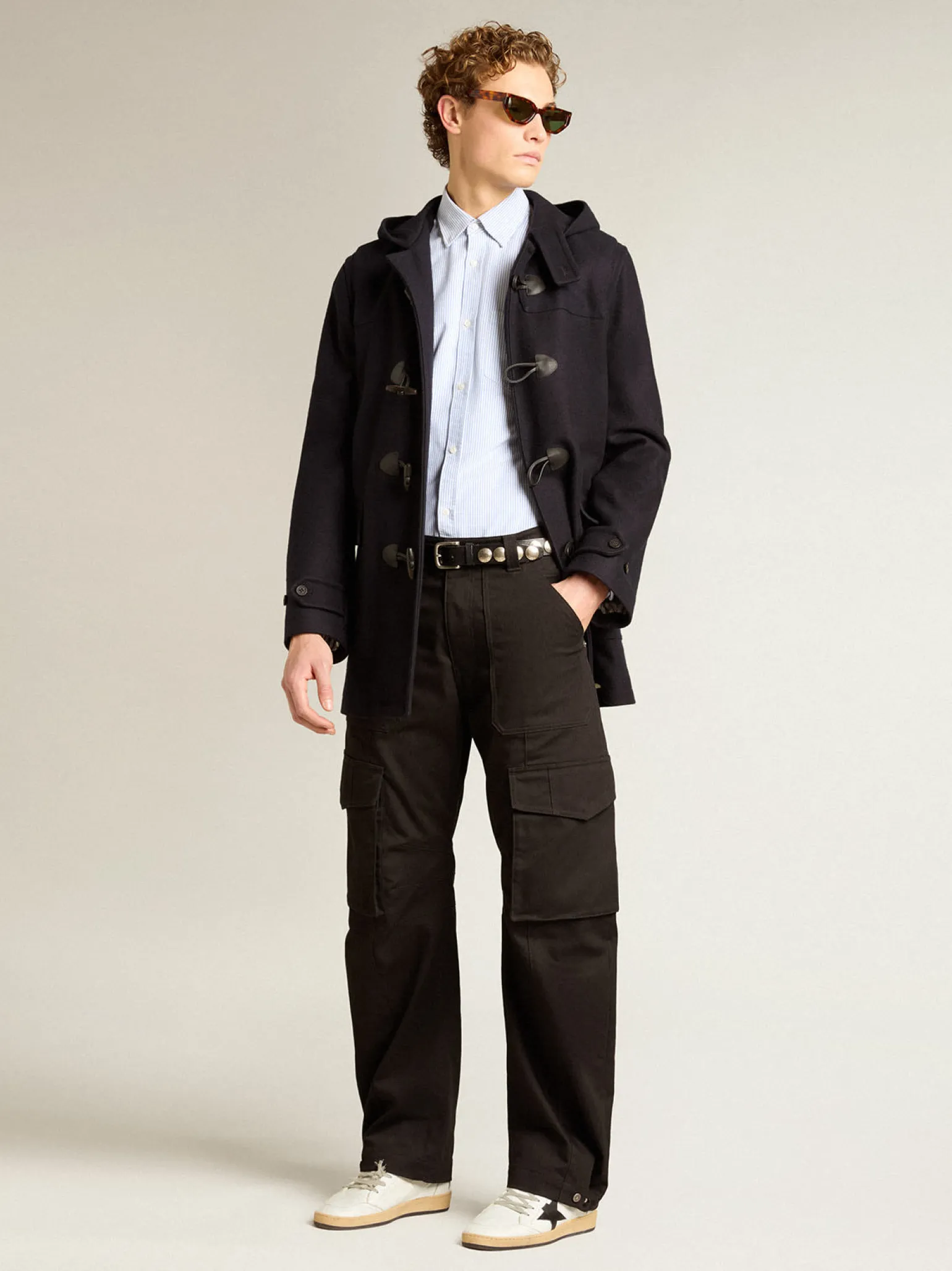 Fashion Camisa masculina com listras finas Camisas