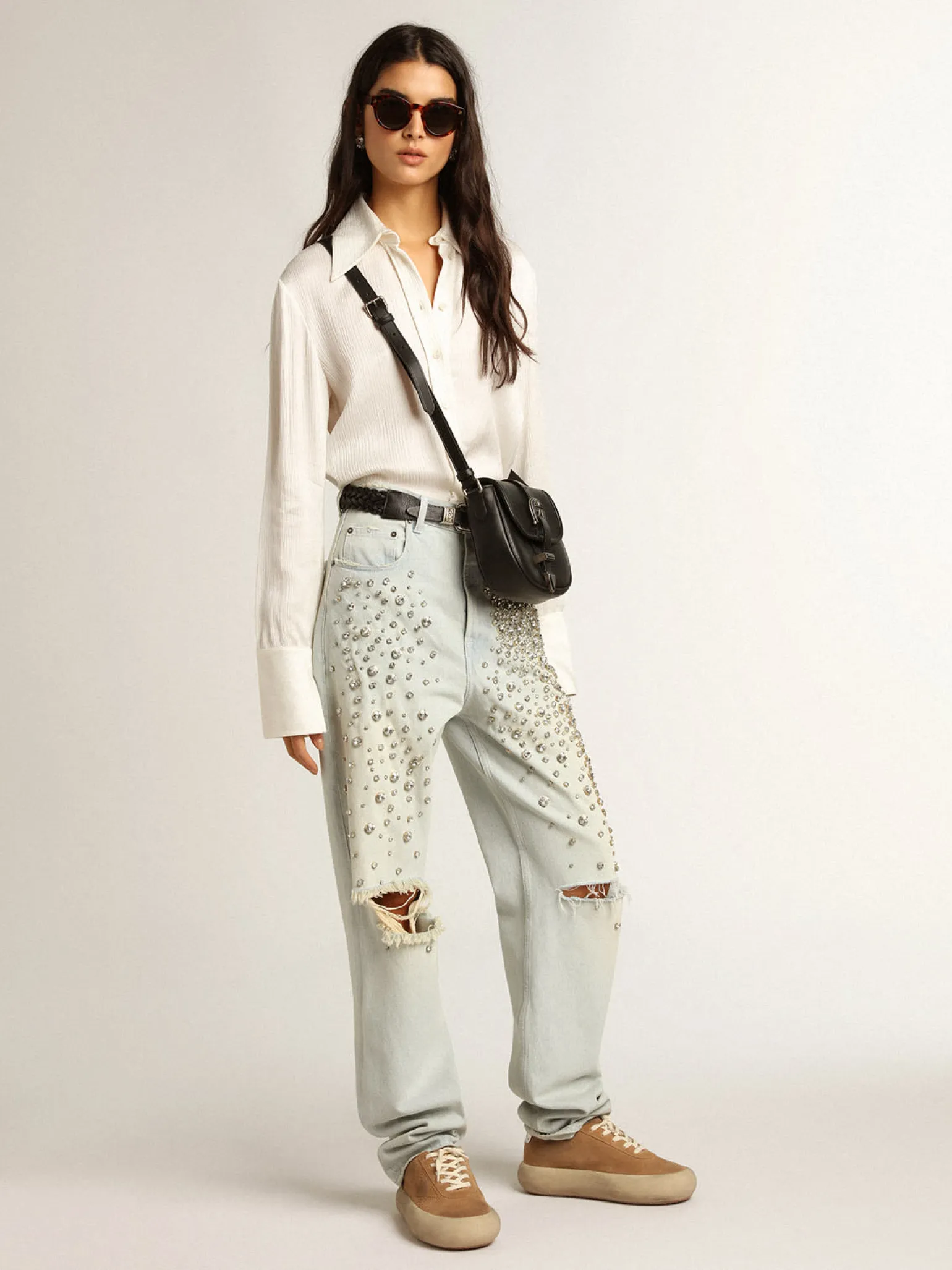 New Camisa modelagem slim cor de pergaminho MULHER Camisas