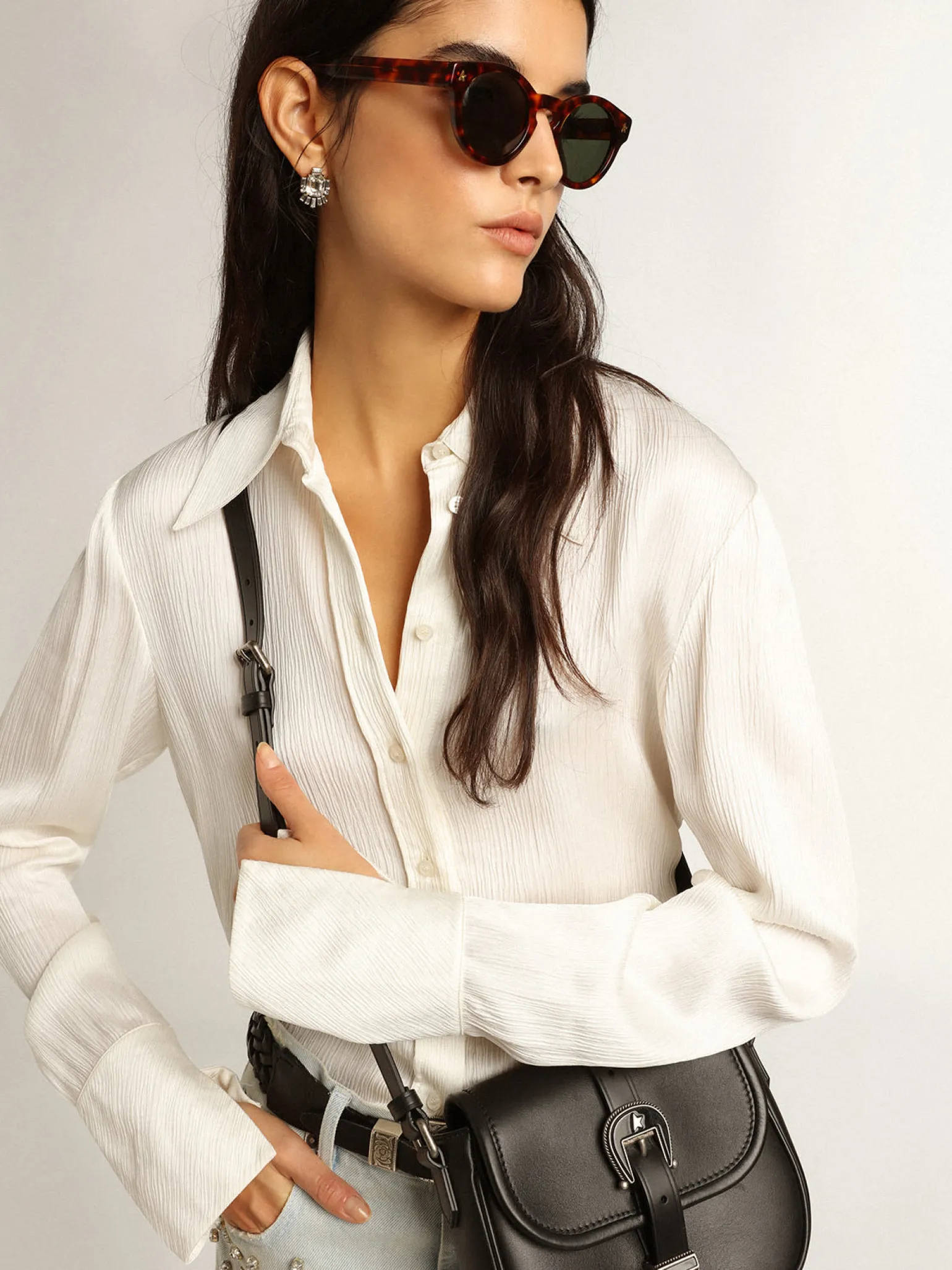 New Camisa modelagem slim cor de pergaminho MULHER Camisas
