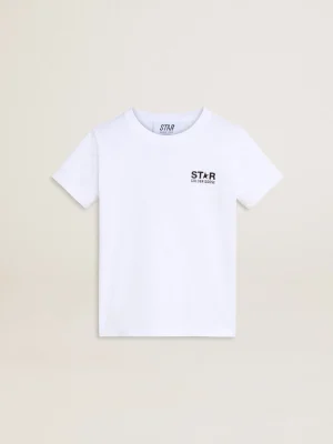 Clearance Camiseta branca com logo e estrela pretos em contraste Roupas de cima (4-12 years) | Roupas de cima (4-12 years)