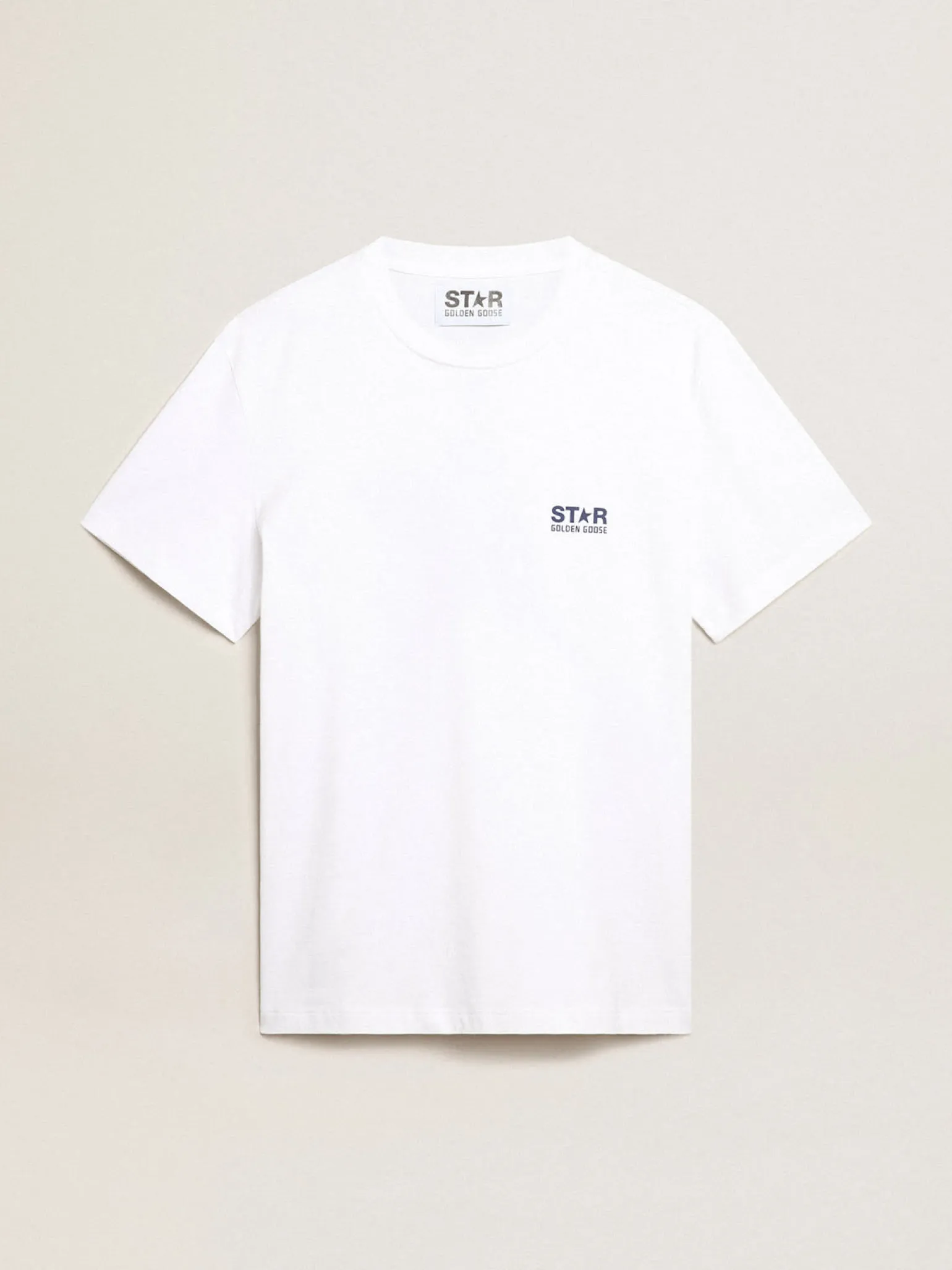 Best Camiseta branca masculina com estrela azul-escura nas costas Camisetas
