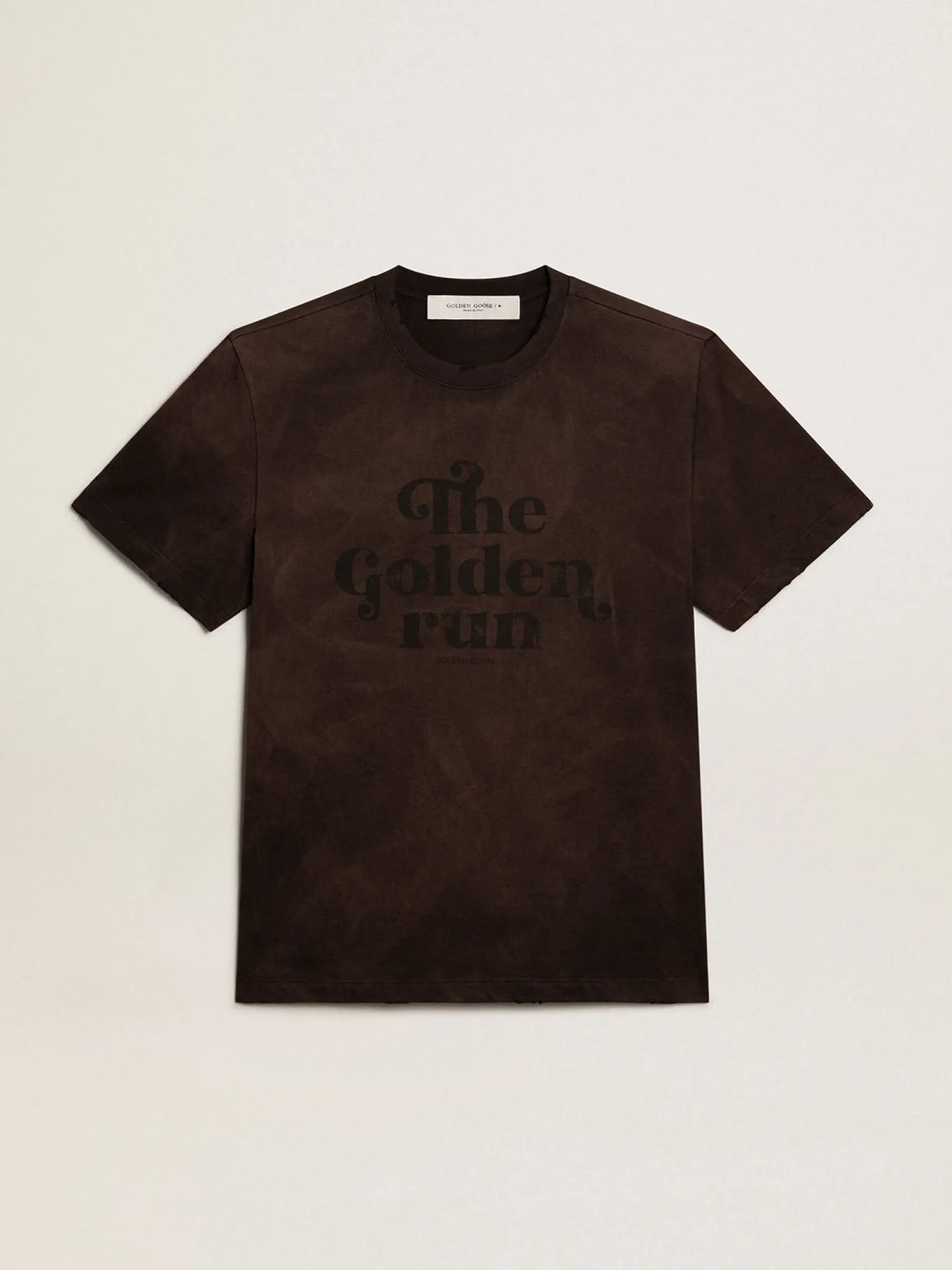 Clearance Camiseta de algodão antracite com escrita na frente Camisetas