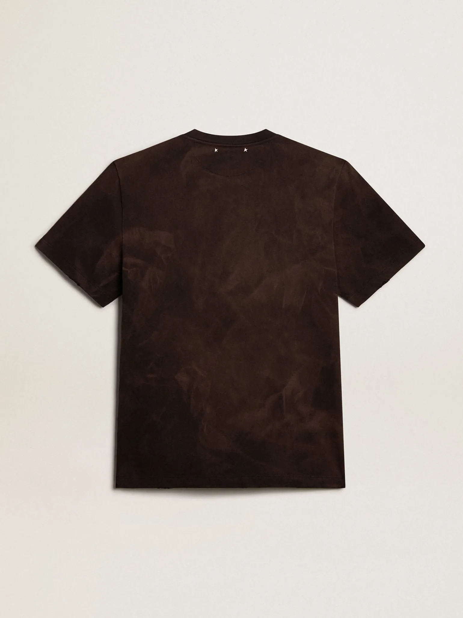Clearance Camiseta de algodão antracite com escrita na frente Camisetas
