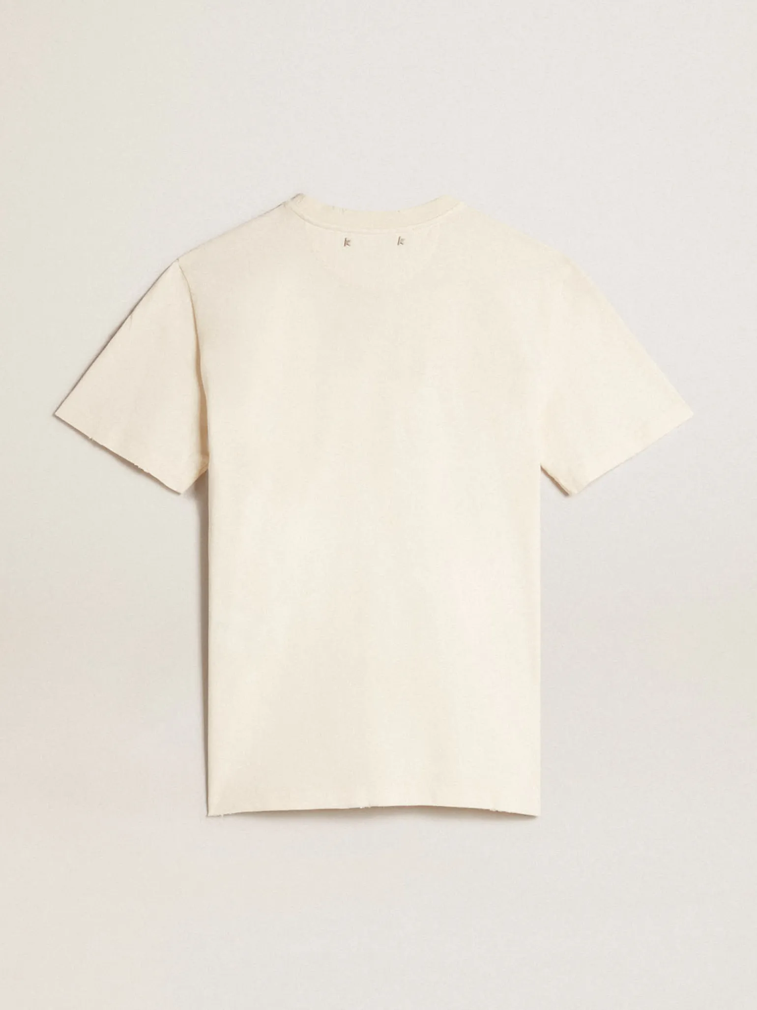 New Camiseta de algodão branco usado com logo da estação MULHER Camisetas