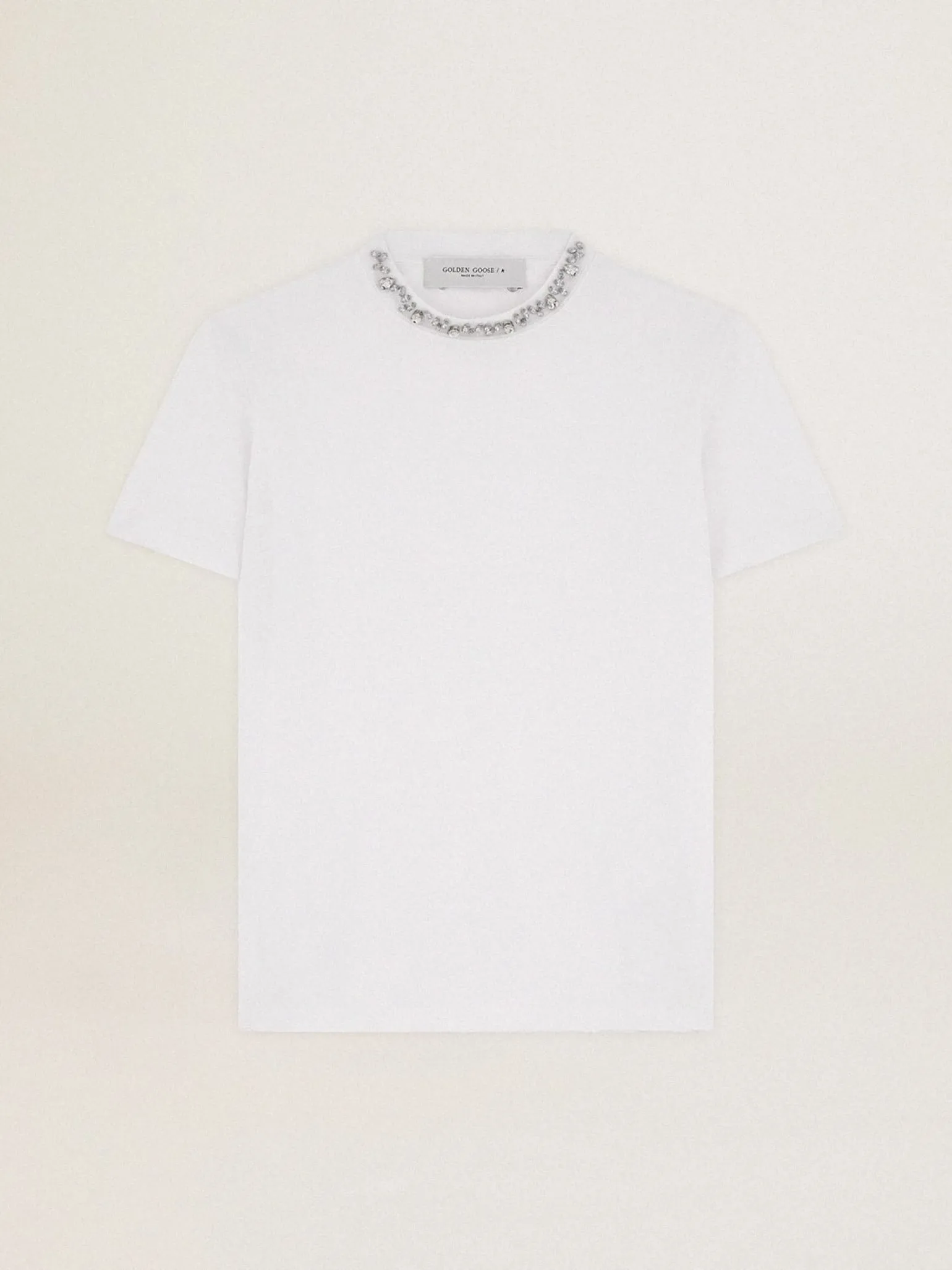 Cheap Camiseta feminina branca com cristais cabochão MULHER Camisetas