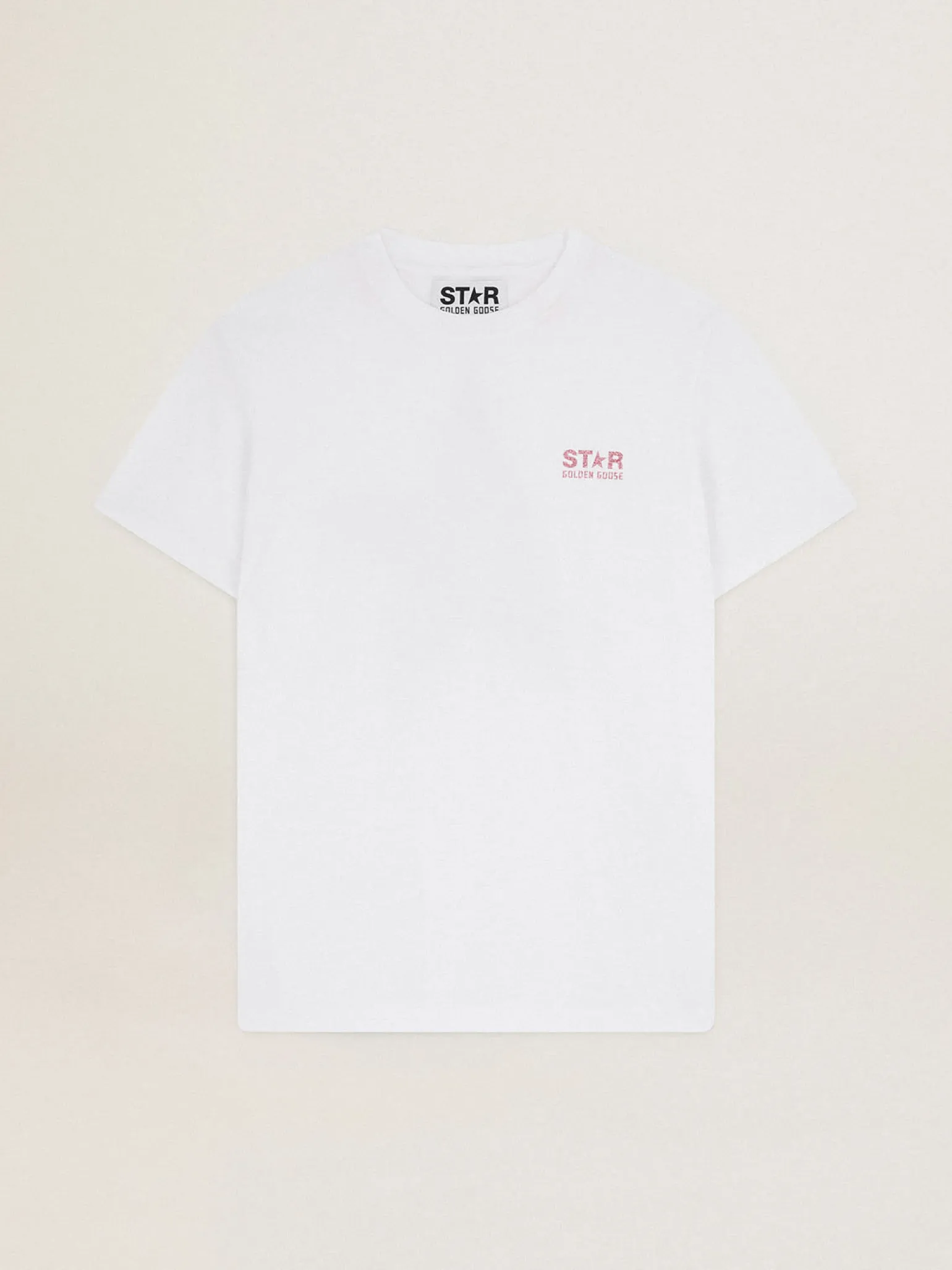 Cheap Camiseta feminina branca com logo e estrela de glitter rosa MULHER Camisetas