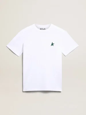 Discount Camiseta feminina branca com estrela verde na frente MULHER Camisetas
