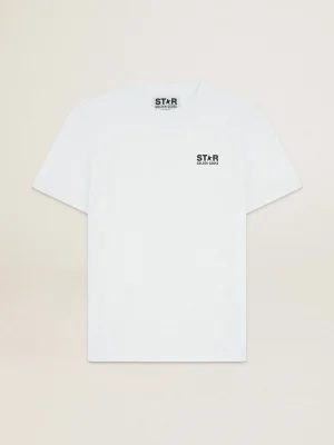 Best Sale Camiseta feminina branca com logo e estrela pretos em contraste MULHER Beachwear | Camisetas
