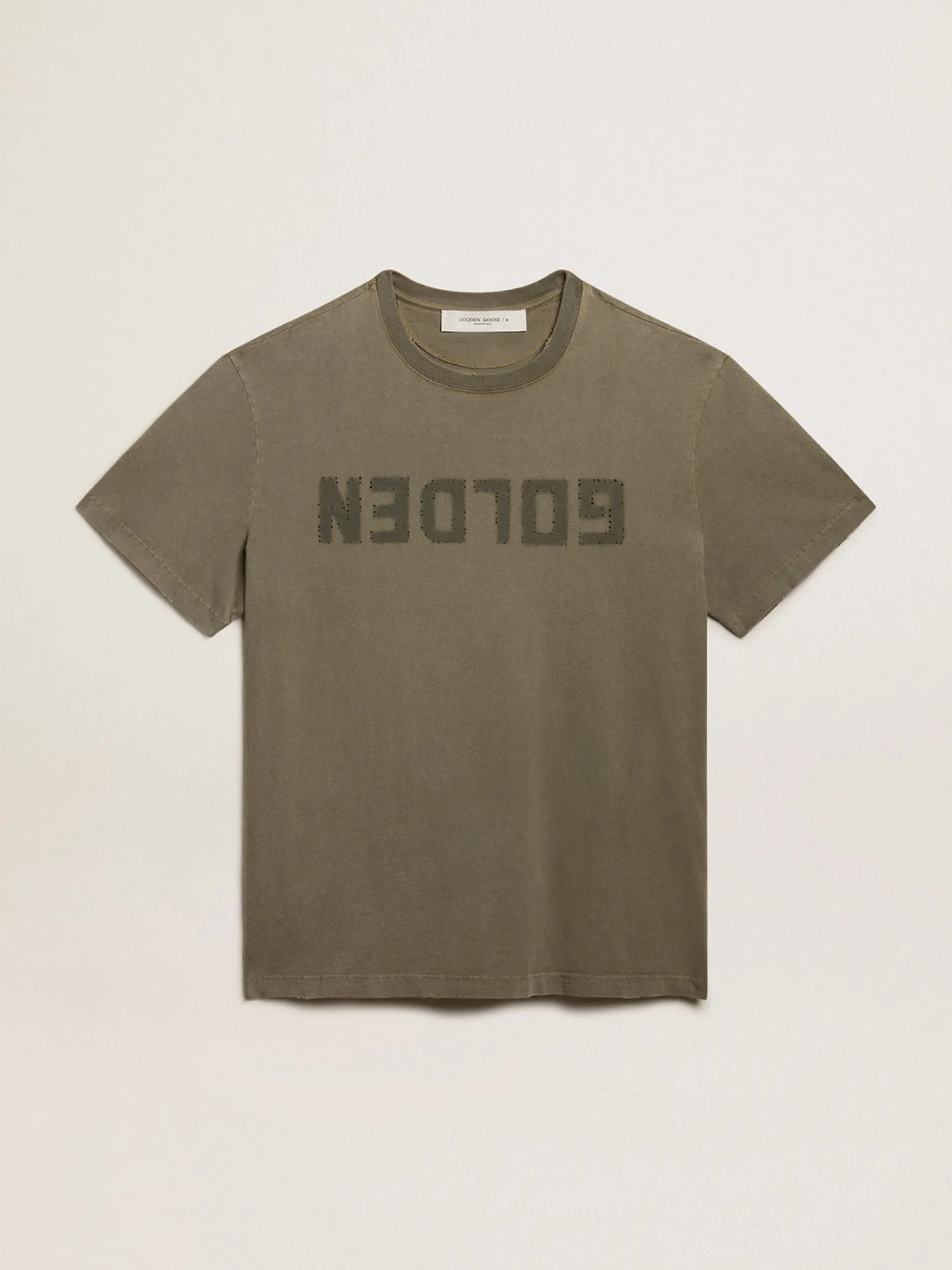 Shop Camiseta feminina verde-oliva com inscrição Golden MULHER Camisetas