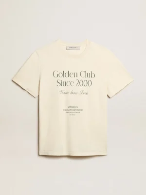 Cheap Camiseta masculina de algodão branco usado com escrita verde Camisetas