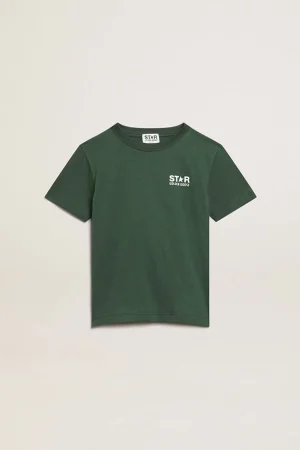 Cheap Camiseta verde infantil masculina com logo e estrela branca em contraste Roupas de cima (4-12 years)