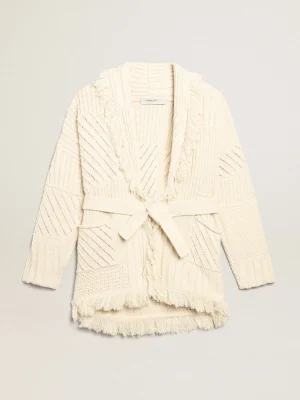 Cheap Cardigã cor de papiro de algodão com cinto MULHER Malhas
