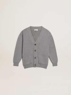 New Cardigã de algodão cinza com logo nas costas Roupas de cima (4-12 years) | Roupas de cima (4-12 years)
