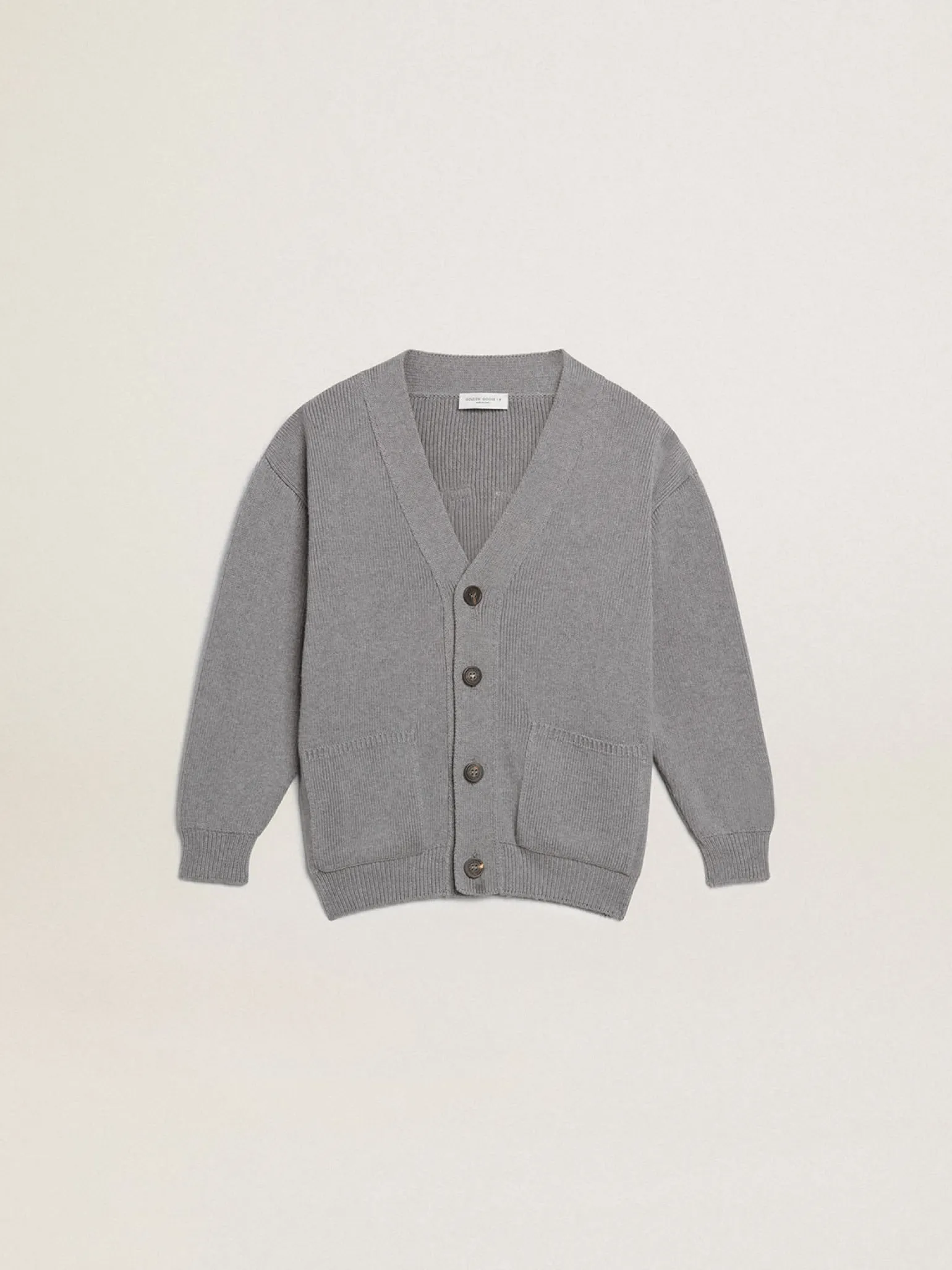New Cardigã de algodão cinza com logo nas costas Roupas de cima (4-12 years) | Roupas de cima (4-12 years)