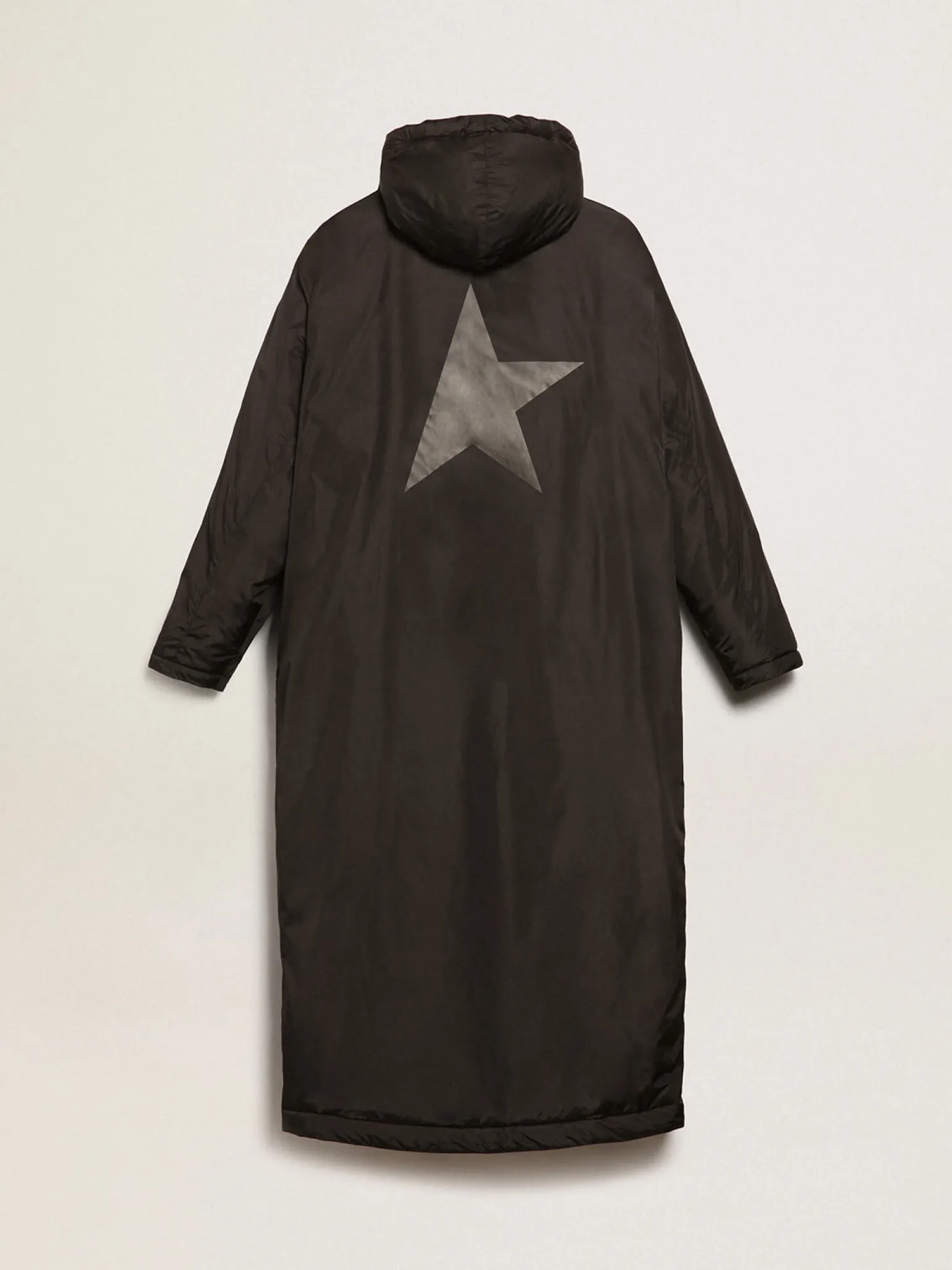 Cheap Casaco acolchoado longo masculino Coleção Star preto com capuz Casacos e blusões