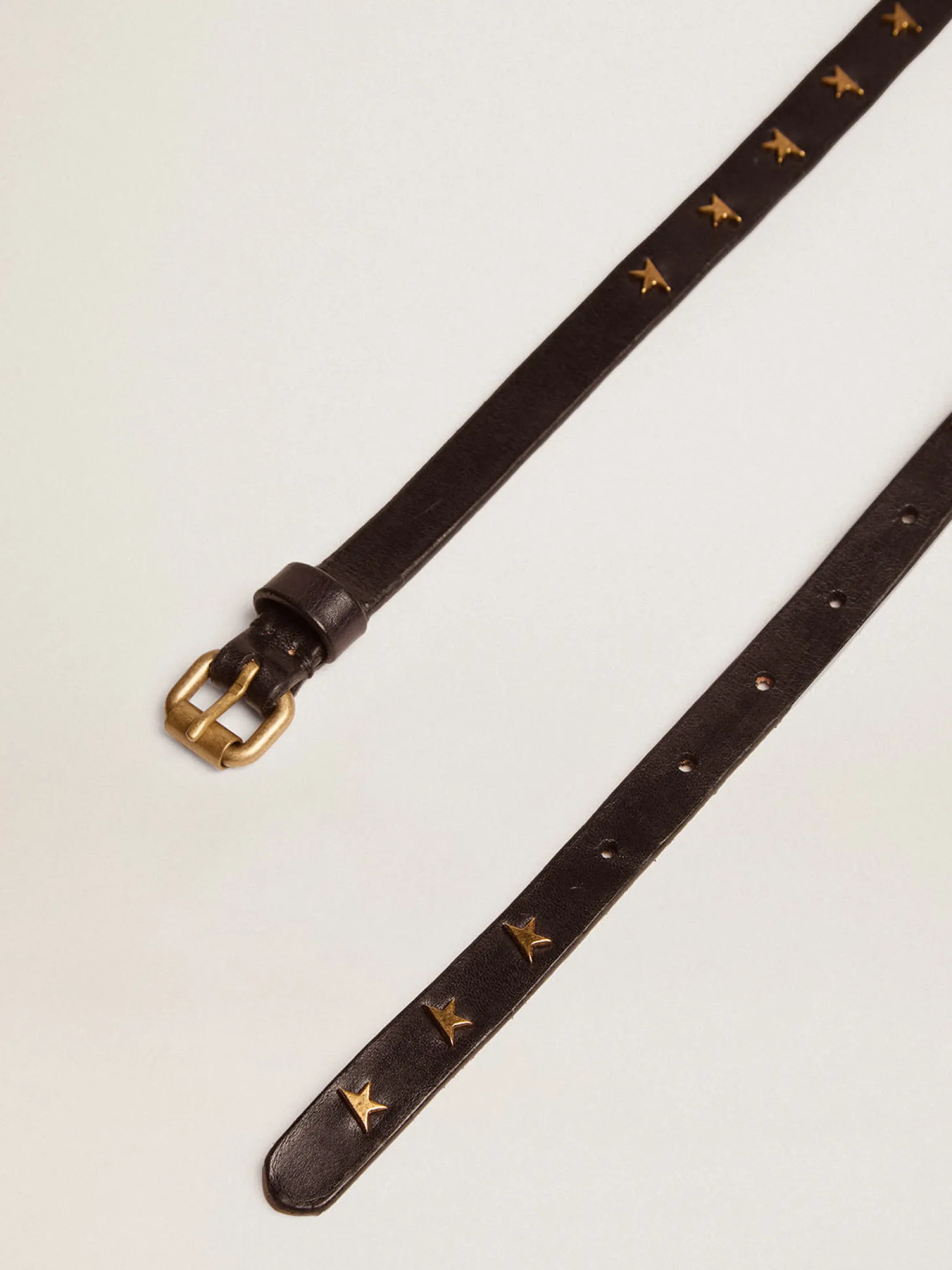 Best Cinto feminino de couro preto com tachas em forma de estrela MULHER Cintos