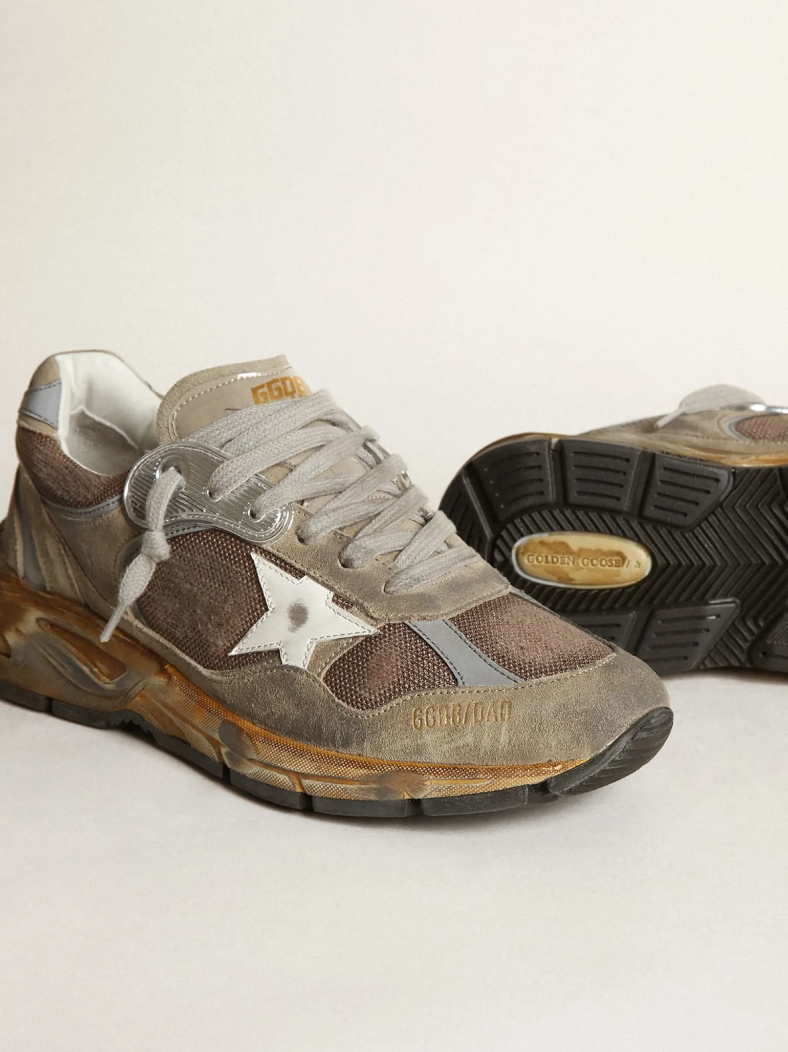 Outlet Dad-Star feminino de tela e suede havana-rosado MULHER Dad-Star