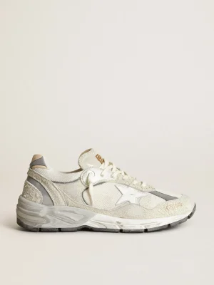 Sale Dad-Star masculino de suede branco e cinza e estrela de couro branco Dad-Star