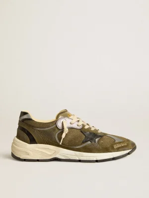 Shop Dad-Star Masculino de suede e tela com estrela e talão de couro preto Dad-Star