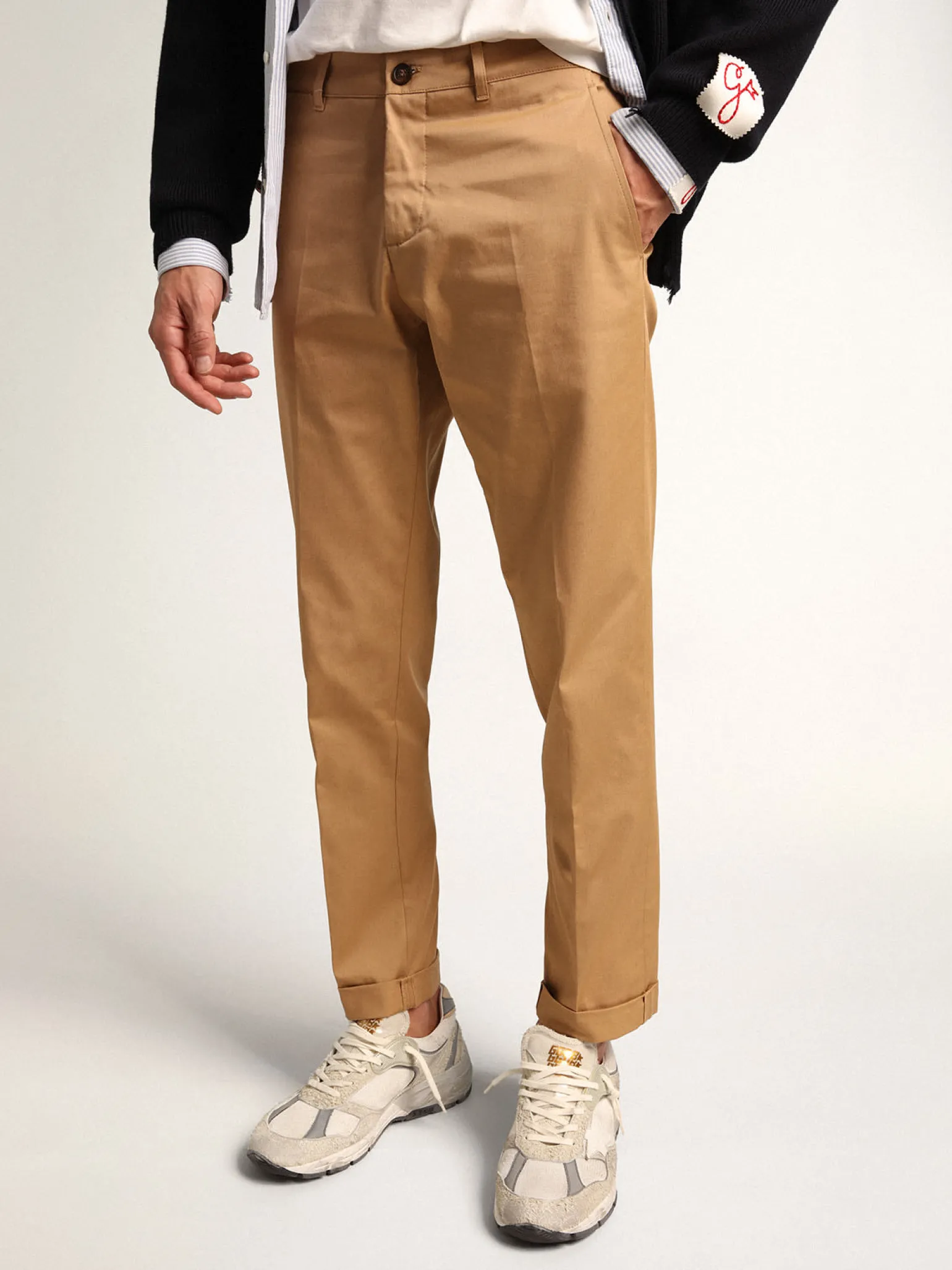 Sale Dad-Star masculino de suede branco e cinza e estrela de couro branco Dad-Star