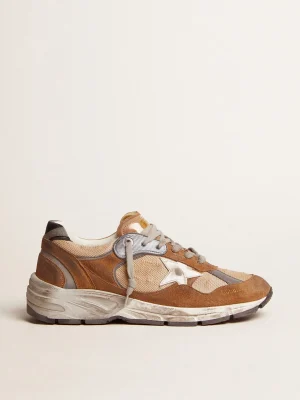 Outlet Dad-Star masculino de tela e suede cor tabaco com estrela branca Dad-Star