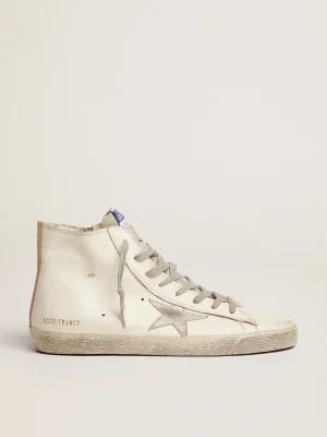Clearance Francy masculino de couro com estrela de suede prateado Francy