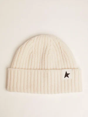 Clearance Gorro de lã branca com estrela preta MULHER Chapéus e bonés | Chapéus e bonés