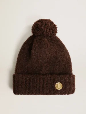 Discount Gorro de lã cor café com pompom MULHER Chapéus e bonés | Chapéus e bonés