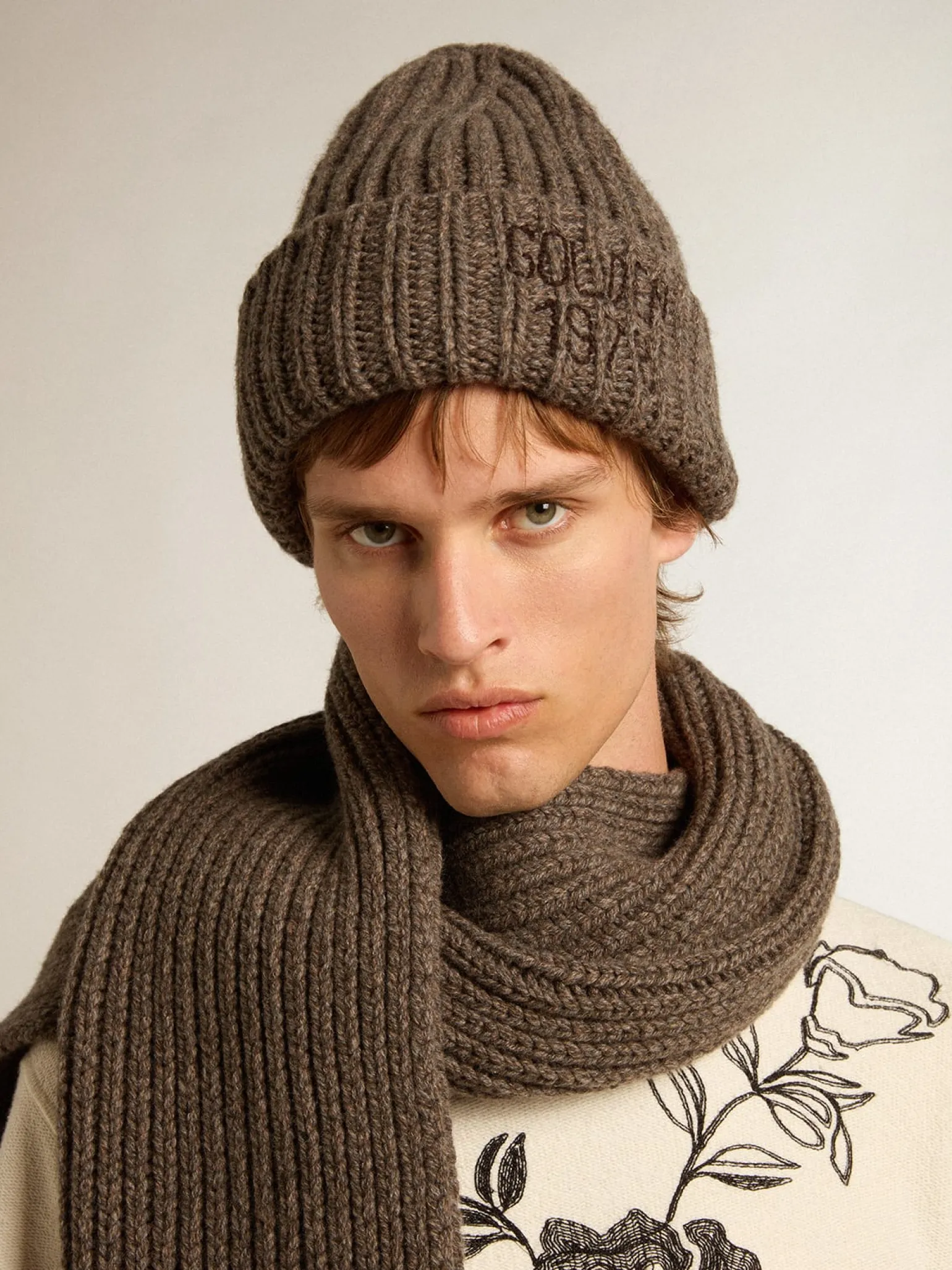 Fashion Gorro de lã mista de caxemira marrom cinza MULHER Chapéus e bonés | Chapéus e bonés