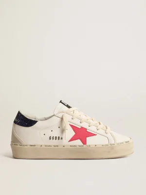 Fashion Hi Star com estrela de couro fúcsia e talão de glitter azul MULHER Hi Star