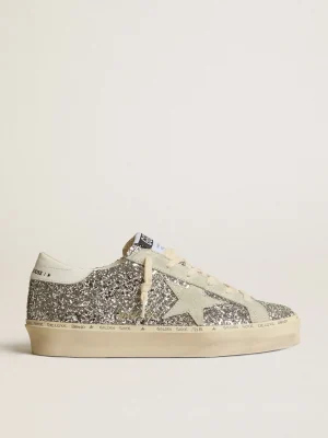 Store Hi Star de glitter prateado com estrela de suede e talão branco MULHER Hi Star