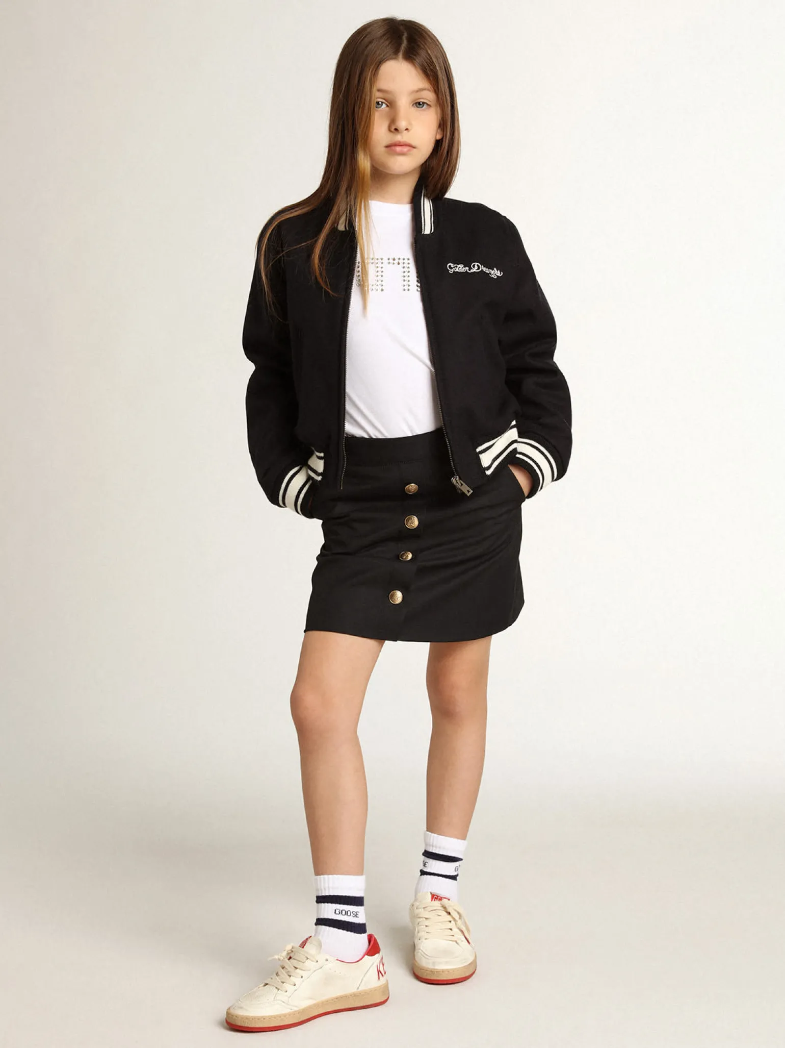 Fashion Jaqueta bomber infantil de lã azul-escura Roupas de cima (4-12 years) | Roupas de cima (4-12 years)