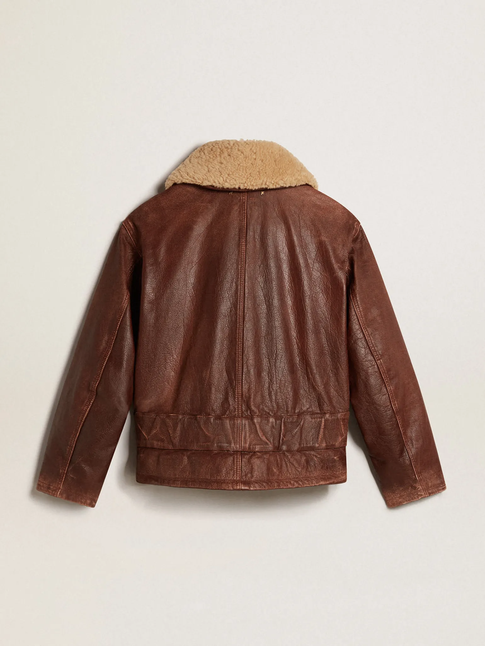 Cheap Jaqueta cor de madeira com gola de shearling removível MULHER Casacos e blusões