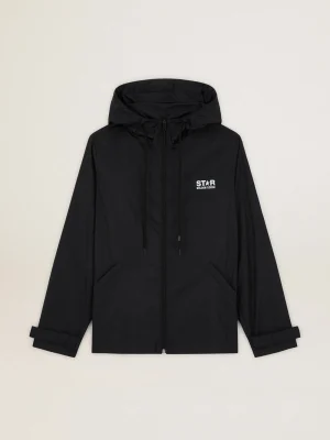 Best Sale Jaqueta corta-vento feminina com logo e estrela brancas em contraste MULHER Casacos e blusões