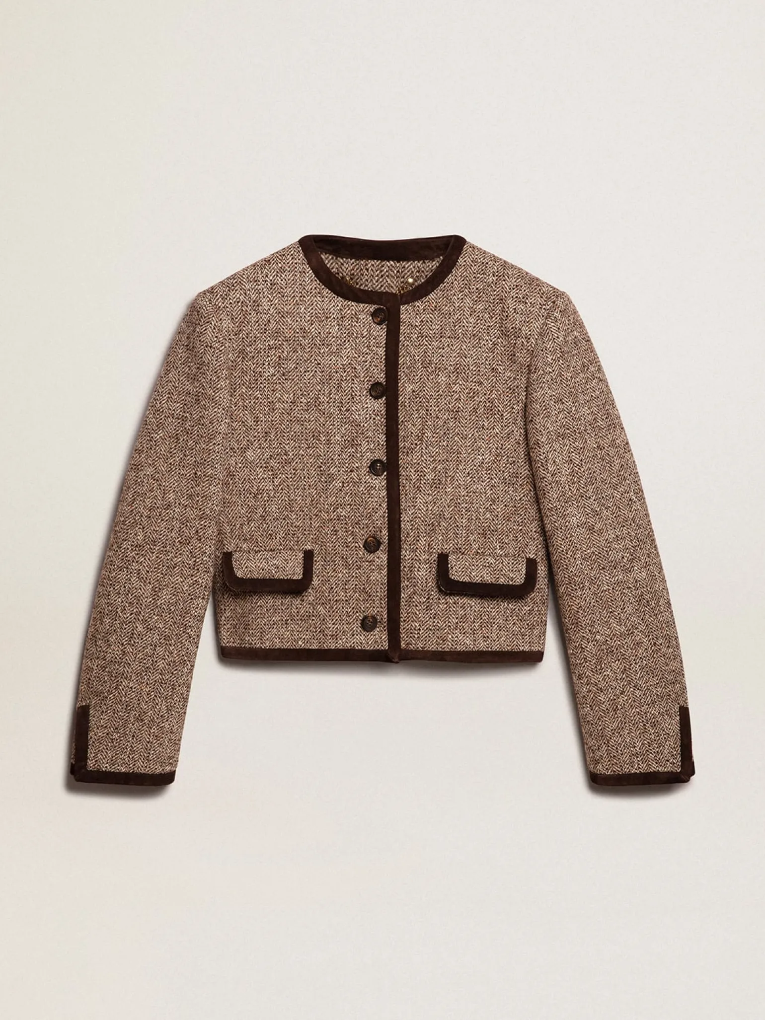 Store Jaqueta cropped marrom com fecho com botões MULHER Casacos e blusões