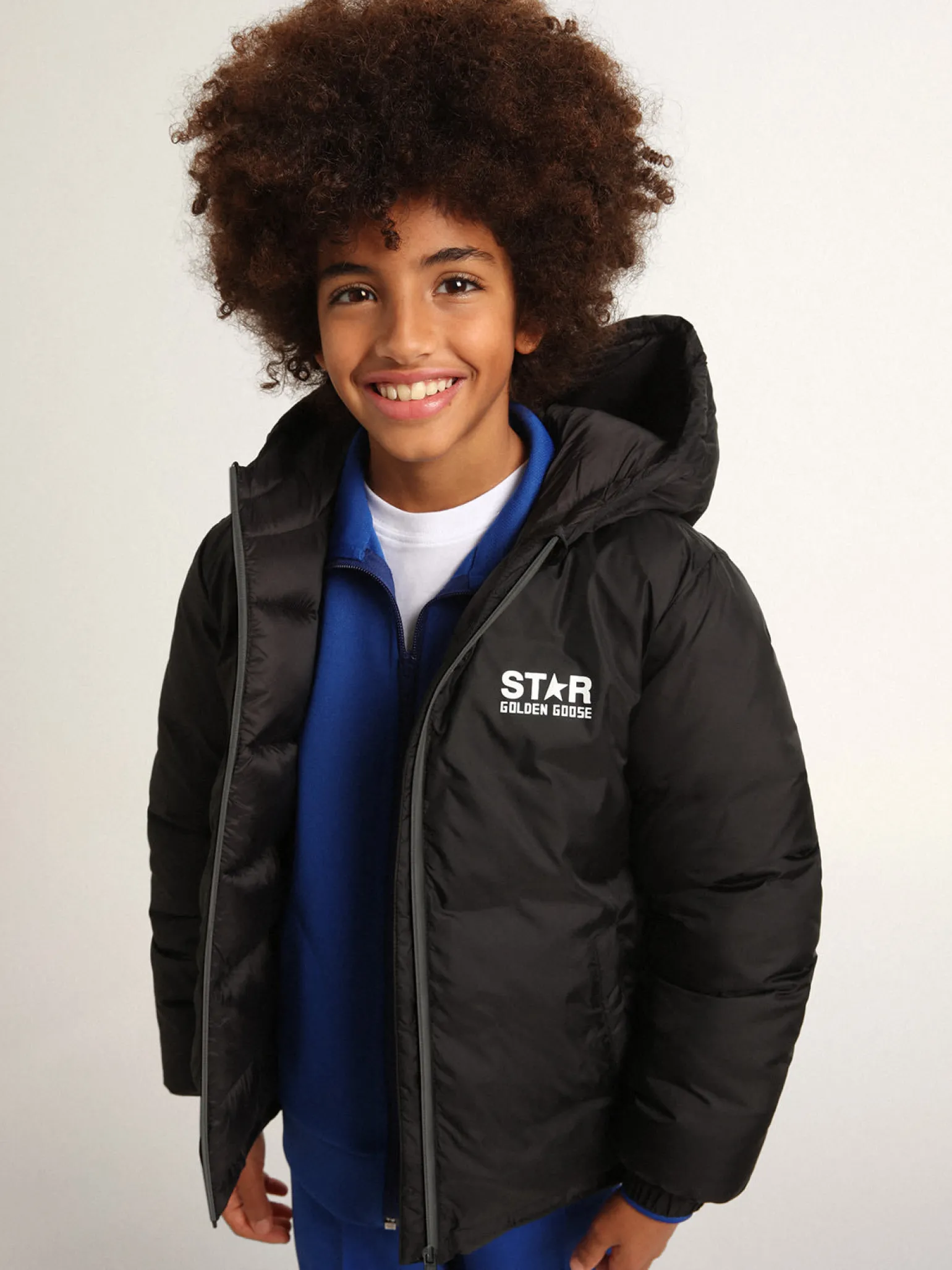 New Jaqueta preta com capuz e maxi estrela nas costas Roupas de cima (4-12 years) | Roupas de cima (4-12 years)
