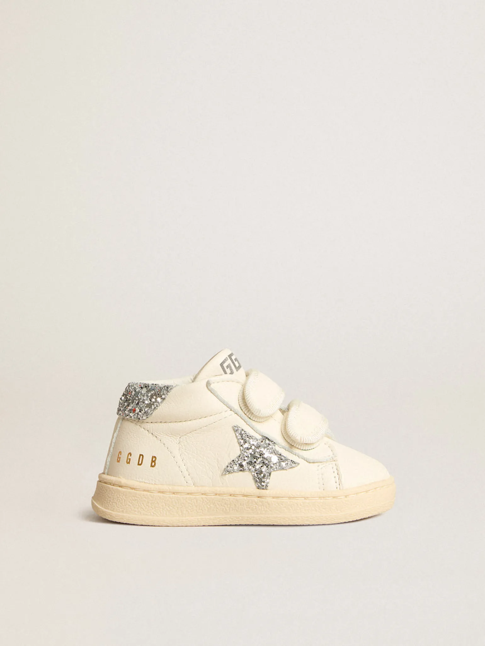 New June de napa com estrela e talão de glitter prateado Meninas pequenas (1-3 anos)