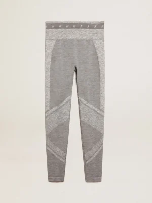 Clearance Legging feminina cinza mescla com meia-costura MULHER Jeans e calças