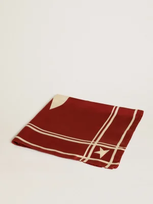 Sale Lenço vermelho com listras e estrelas brancas contrastantes MULHER Sedas e Echarpes | Beachwear
