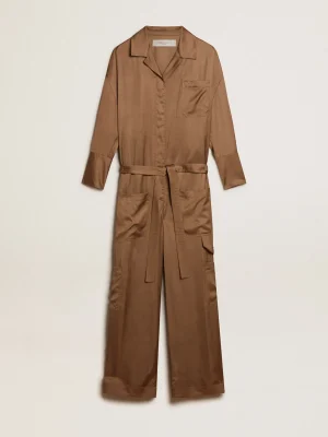 Best Macacão de viscose bege mocha MULHER Vestidos e macacões
