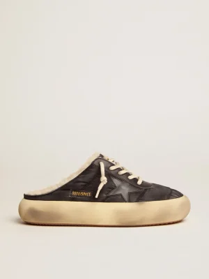 Online Men's Space-Star Sabot shoes in quilted nylon with shearling lining Space-Star