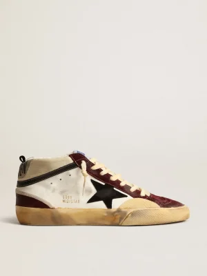 Flash Sale Mid Star de napa com estrela de suede preto e inserções cor vinho Mid Star